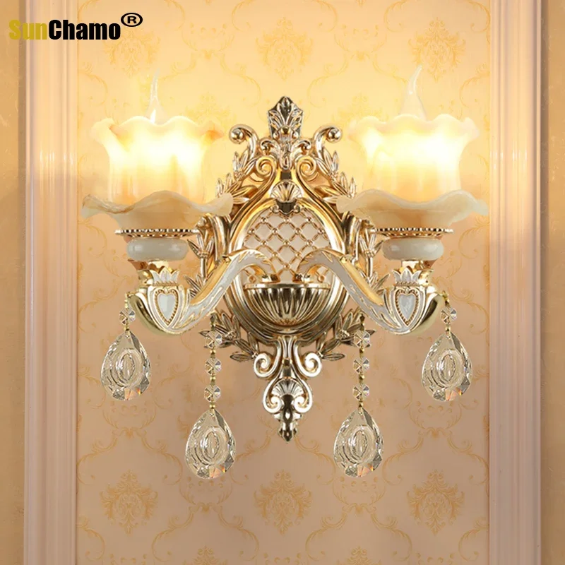 

New Aplik Lamba Sconce Deco Mural Industrial Decor Lampara Crystal Aplique Luz Pared Wandlamp Light for Home Luminaire Wall Lamp