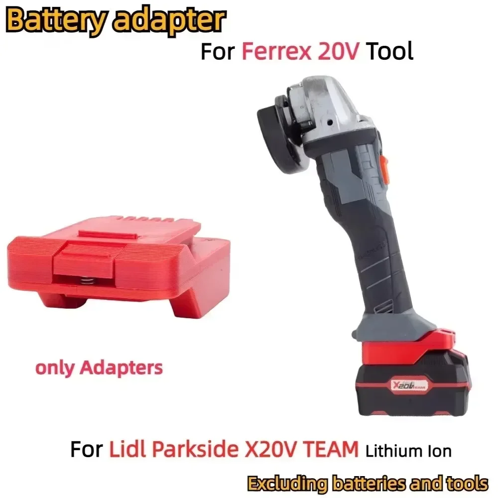 Adattatore batteria per convertitore batteria al litio Lidl Parkside X20V TEAM PER utensili elettrici a batteria serie FERREX 20V (solo adattatore)