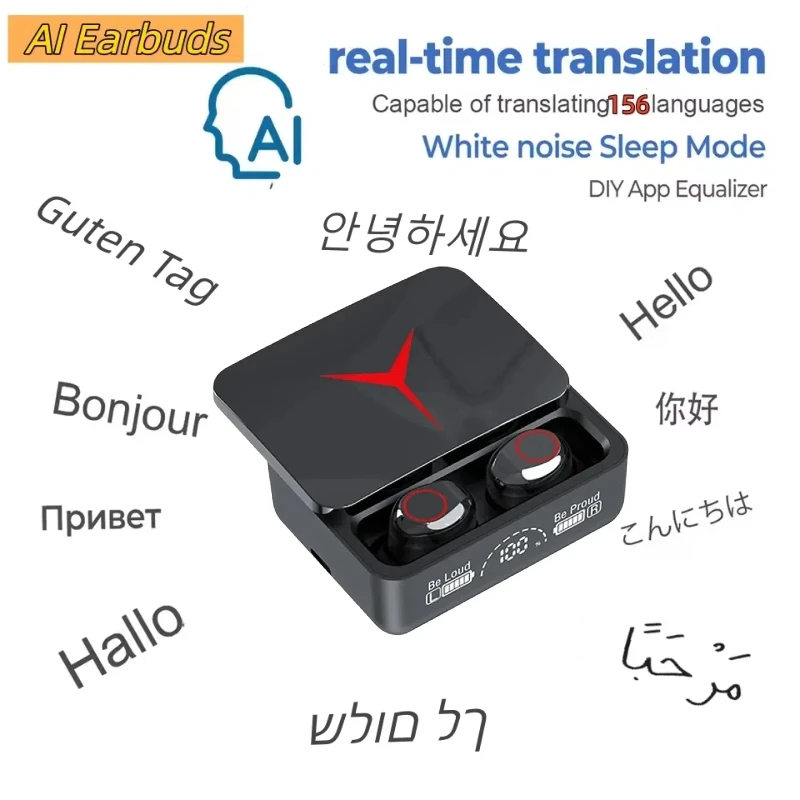 Magic APP Wireless Translator Earbuds 156 Languages AI Real time Translation Meeting Recap Business Bluetooth Headset for Travel