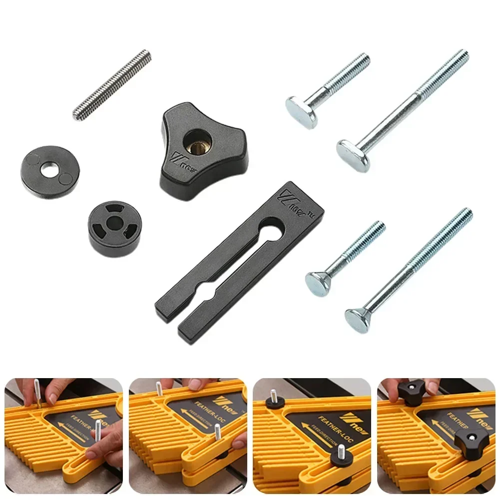 

Woodworking M6 Nut Handle T Screw Self-locking Screw Slider Feather Board Retaining Ring Washers Router Flip Table Saw Table