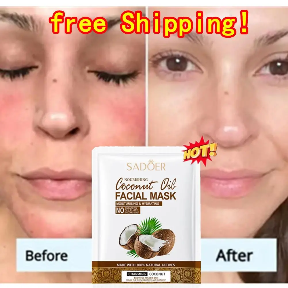 

1PC Coconut Face Mask Facial Skincare Moisturizing Firming Hydrating Nourishing Facial Masks Face Skin Care Products