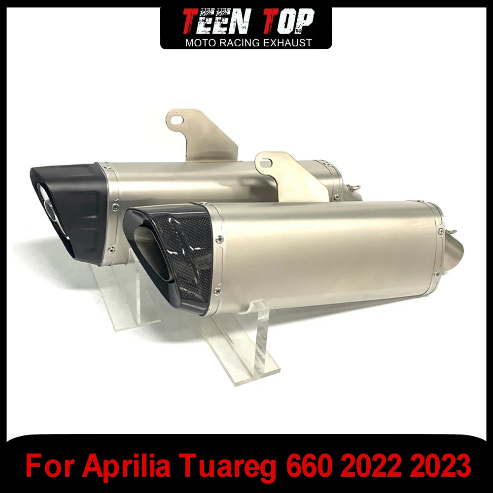 

For Aprilia Tuareg 660 Slip on Motorcycle Exhaust Escape Full Systems Carbon Fibre Endcap 2022 2023 Steel Exhaust Elbow Muffler