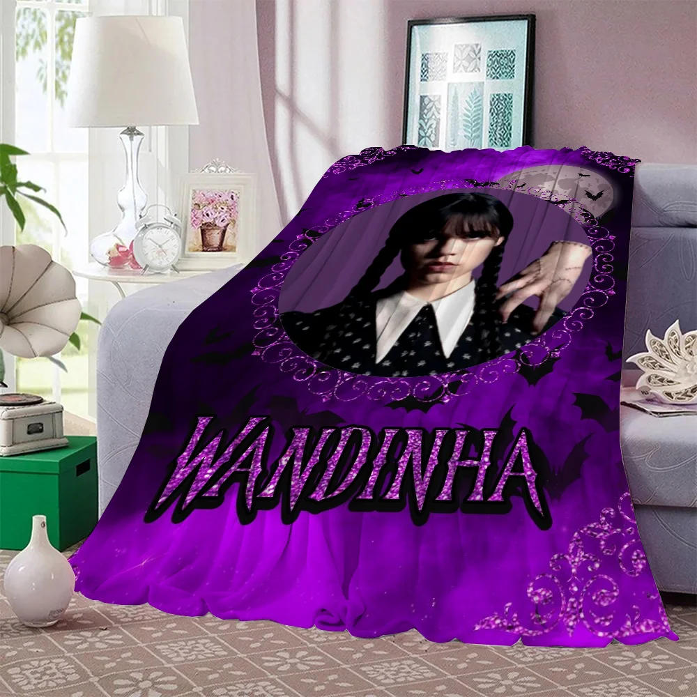 Thin Wadding Blanket for Sofas Wednesday Addams Decorative Sofa Blanket Bed Custom Blankets Characters Home and Decoration Throw