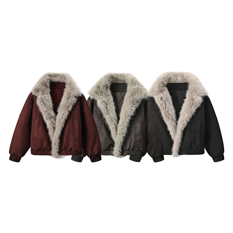 

Новая цельная короткая толстая куртка на меху, осень-зима, короткая утолщенная теплая куртка большого размера с холщовой подкладкой, пальто из искусственного меха