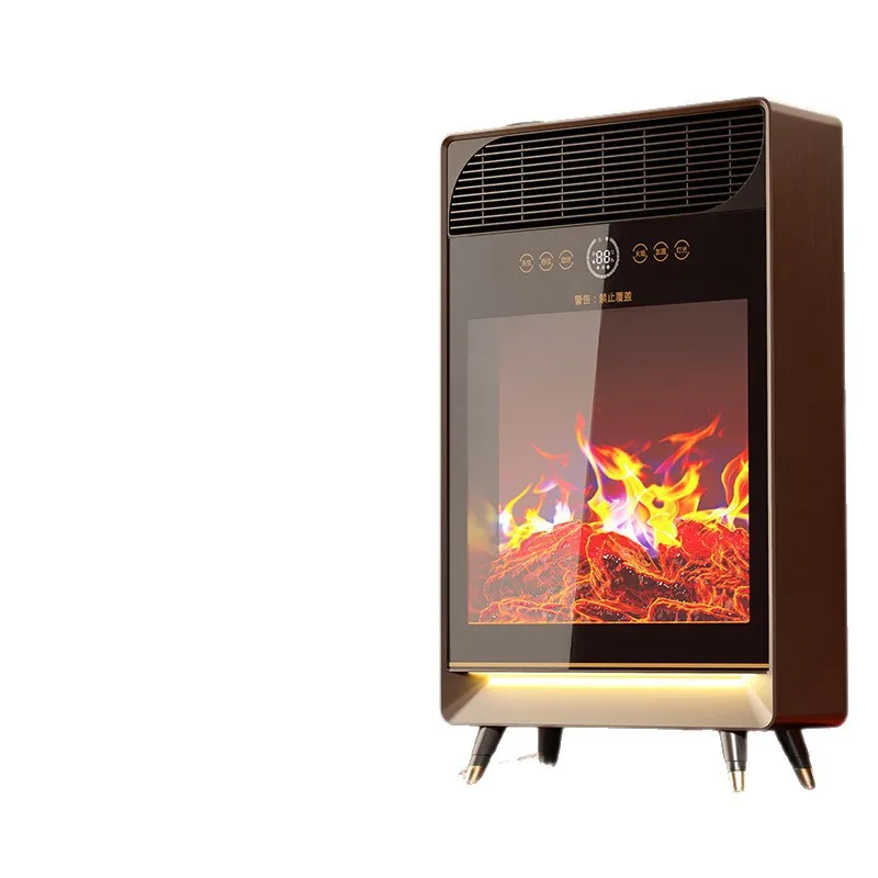 3D atomizing fireplace heater, electric heating simulation flame steam humidifier voice heater