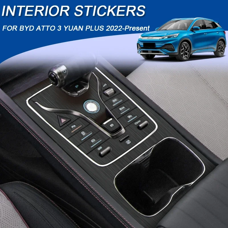 Car Interior Sticker Lifting Window Panel Decal Gear Inner Door Protective Film Accessory For BYD ATTO 3 YUAN PLUS 2022-2025