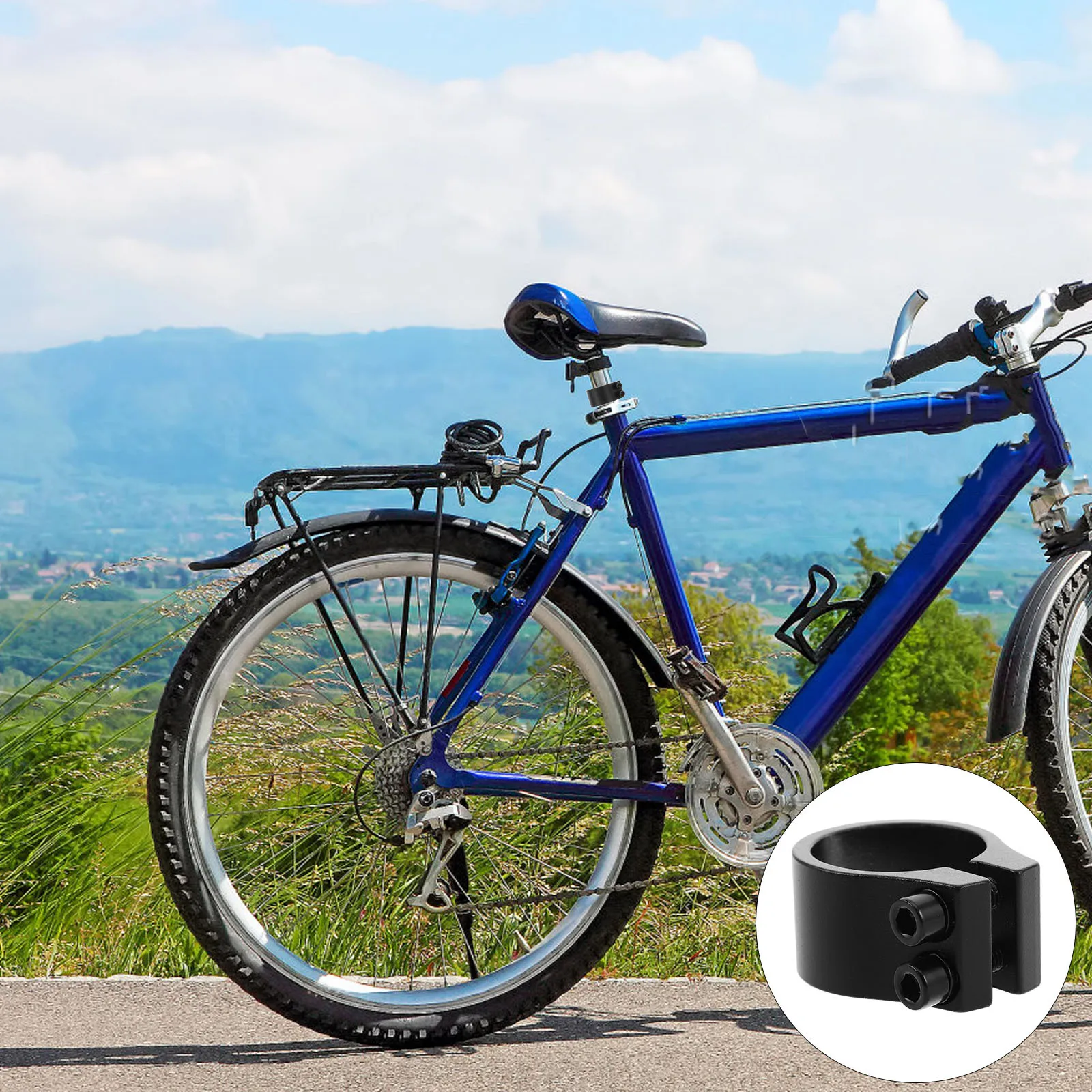 

2Pcs 34.9mm Bike Seat Pipe Clamp Dual Bolt Design Enhanced Stability Versatile Fit Durable Aluminum Quick Release