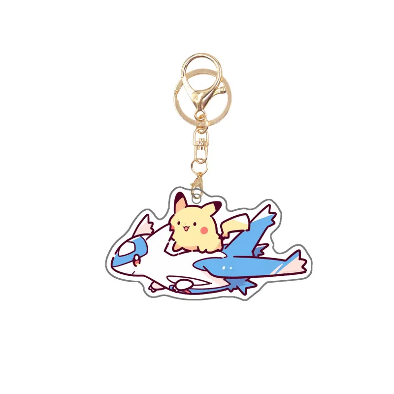 الأصلي الذاتي الصنع البوكيمون الاكريليك Dragonite Lugia Qikachu Gengar Venusaur Charizard Blastoise أنيمي الطرفية المفاتيح قلادة