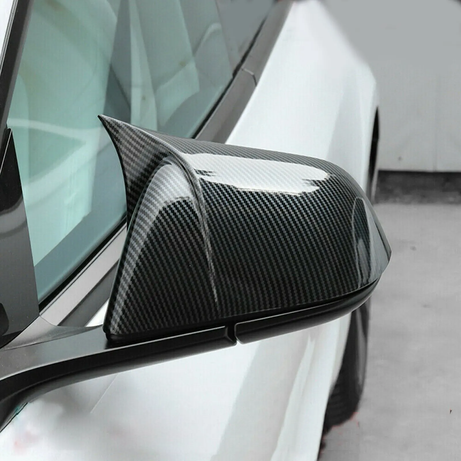 

Auto Car Rear View Side Mirror Cover Trim for Model Y Bright black Carbon Fiber Style Auto Exterior Accessories ABS Door Side Re