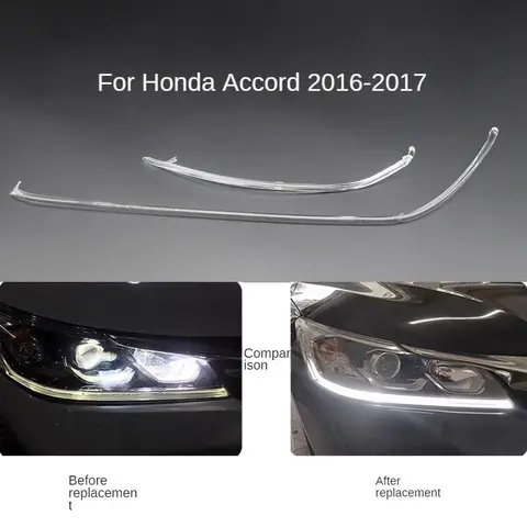 Placa de guia diurna do farol, tubo de guia, olho de anjo, DRL, apto para Honda Accord 2016-2017 9,5
