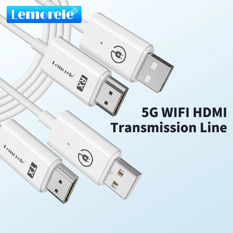 

Lemorele HDMI Wireless Transmitter Receiver Extender Kit 164FT/30M Wireless Display Dongle for TV Camera Streaming Projector
