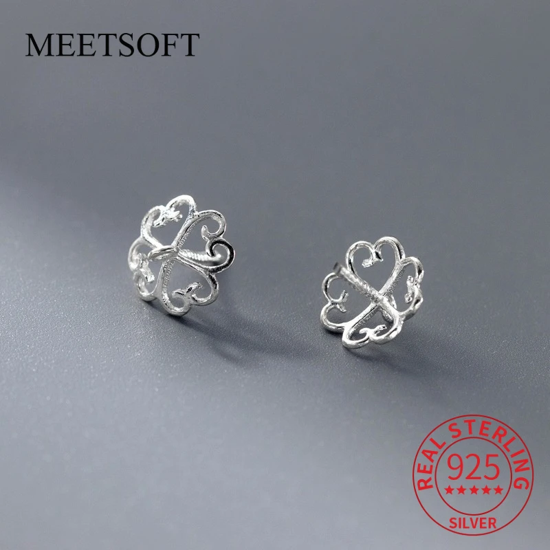 

925 Sterling Silver Adhesive Flower Holder 8mm Bead Cap Pendant Bottom Tray DIY Jewelry Semi-finished Product Material Accessory
