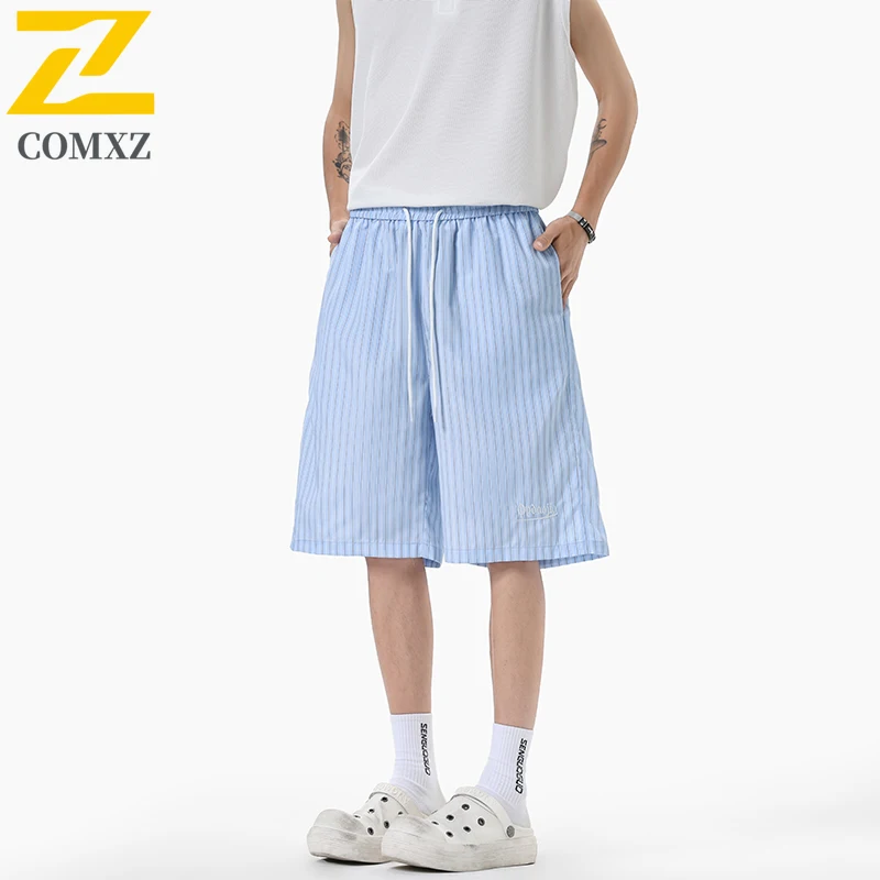 Japanese Striped Shorts Men's Summer 2025 New Y2K Street Drawstring Elastic Waist Loose Shorts Women's Gym Casual Bermuda Shorts
