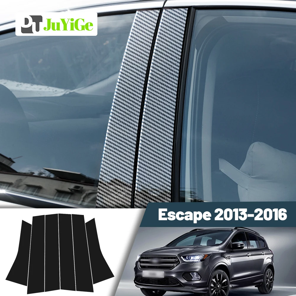 

Glossy Black Carbon Fiber Window Door Deal B C Pillar Post Cover Sticker For Ford Escape 2013-2016 2014 2015