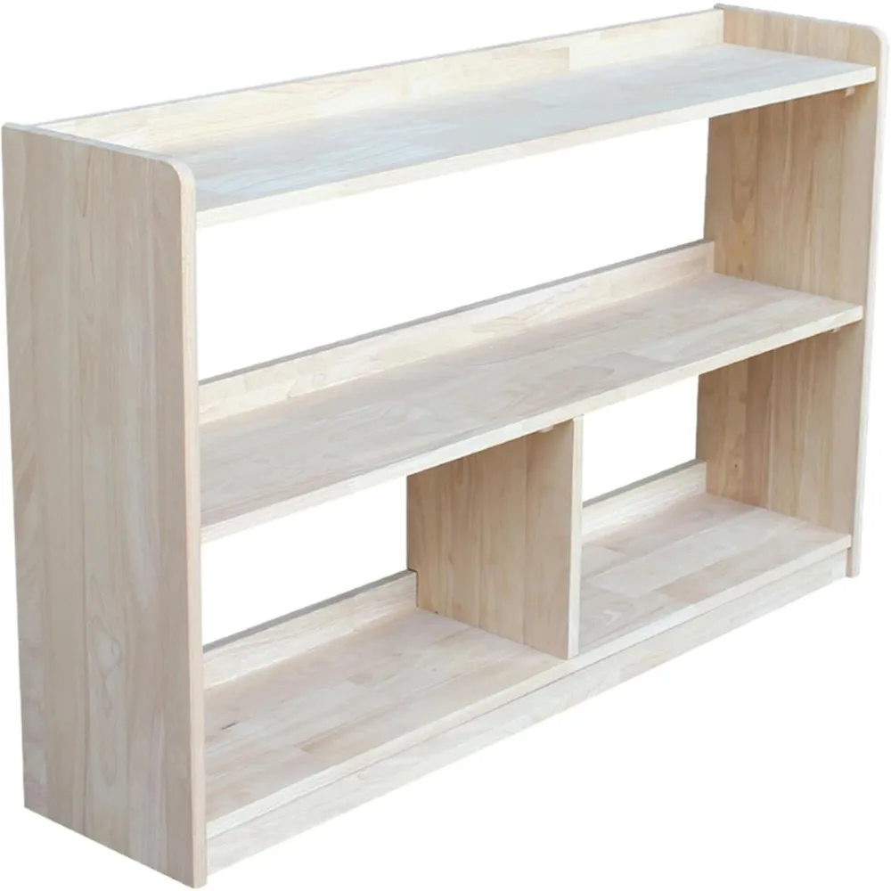 

Abby Divided Bookcase, Solid Real Wood, Sturdy Parawood, Dimensions 11D X 48W X 30H, 40lbs/ Shelf Cap