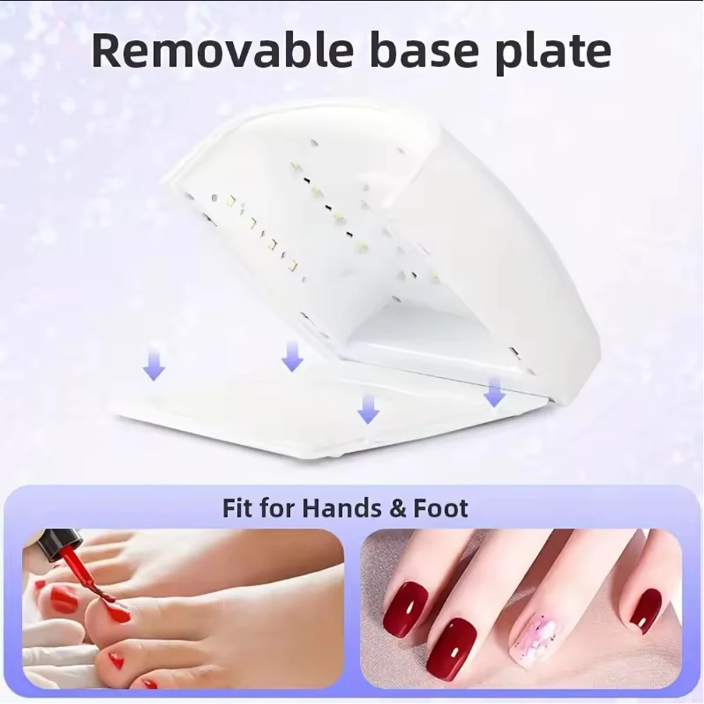 Wireless UV LED Nail Lamp 66W Lamp For Nail 33LEDS 7800mAh Rechargeable Curing Lamp with 4 Timer Settings Nail Art Manicure Tool