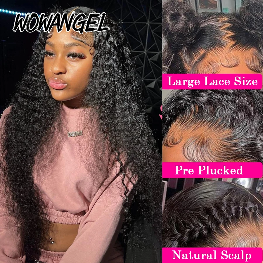 

34-дюймовый парик с волнистыми волнами 13x6 HD Парики с фронтальной частью шнурка 250% Полные фронтальные парики из человеческих волос с глубоким пробором Бразильские вьющиеся парики для женщин