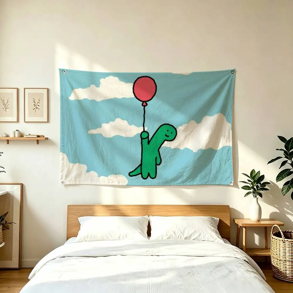 Joguman Brachio Cute Dinosaur  Flags for Bedrooms Home Decor Items Outdoor Decors Garage Decoration Flaga