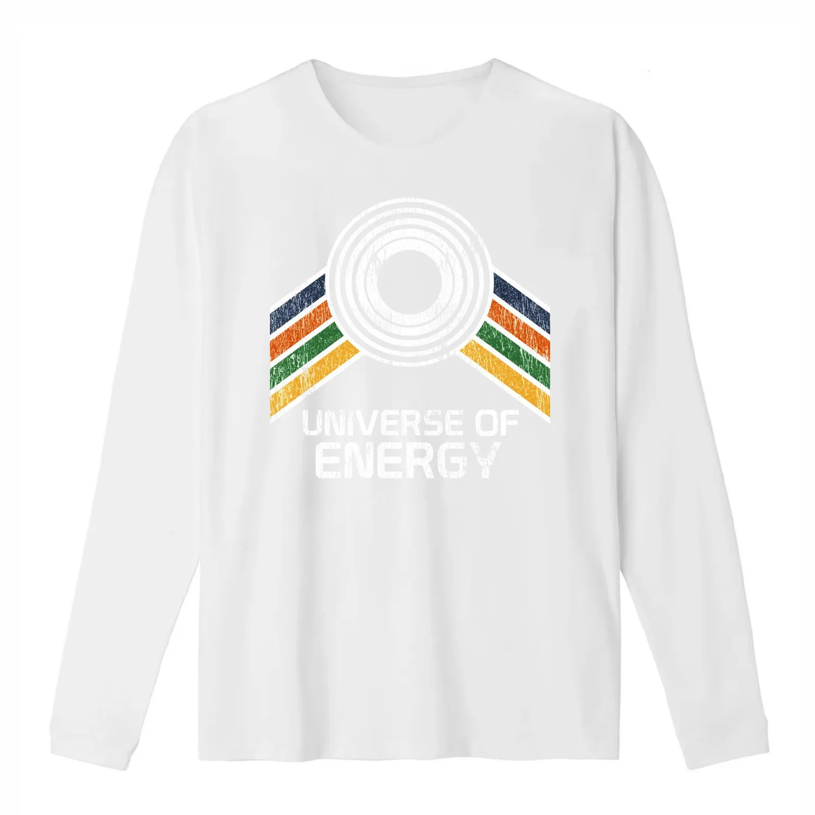 Universe of Energy Logo in Vintage Distressed Style T-Shirt Summer Casual Cotton Tee Oversized Streetwear Tops 100% Cotton
