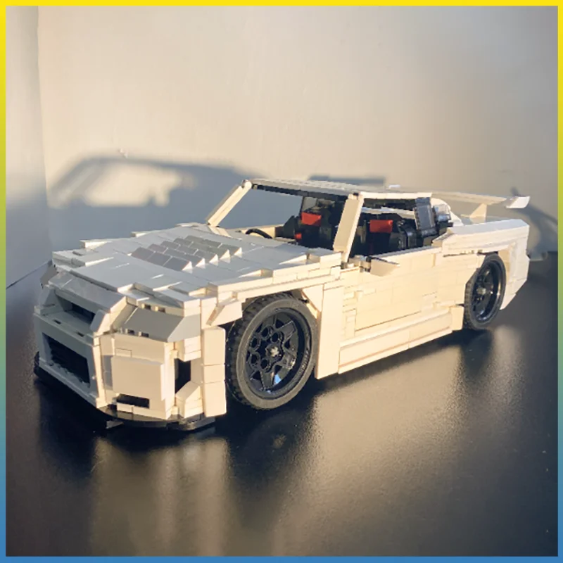 Moc 1276 pçs escala skyline GT-R r34 supercar corrida esportes modelo blocos de construção brinquedos das crianças presente natal blocos técnicos