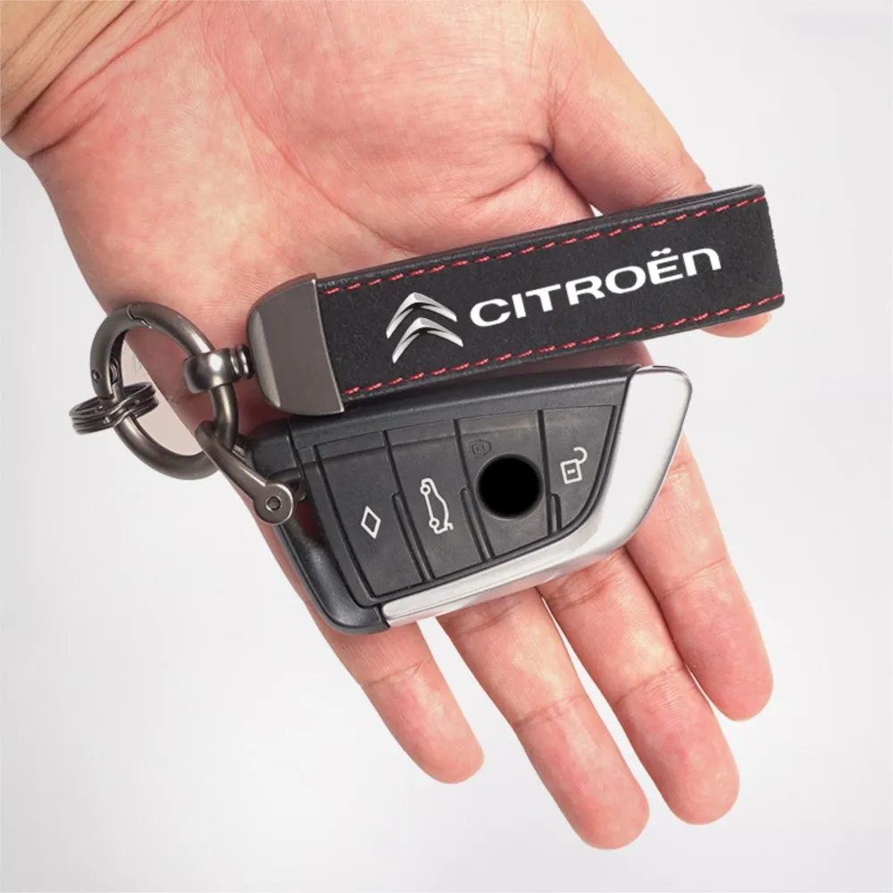 Suede Key Ring Sport Car Keychain Custom Car Emblem Gift With For Citroen C4 C3 C2 C1 C5 DS3 Berlingo Xsara Picasso headrest - view 6