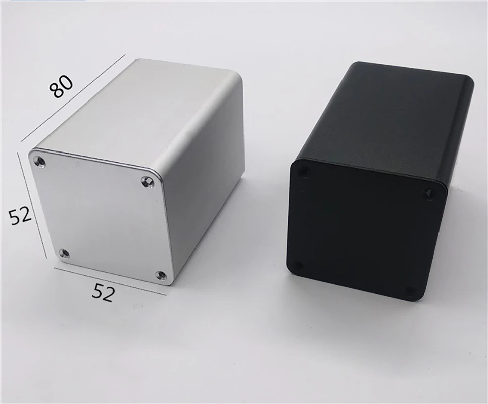 Free Shipping 52*52 Silver/Black Aluminium Enclosure Case  Mini Electronic Project Box 56*56*80/100mm Can be Drilled, Lettered