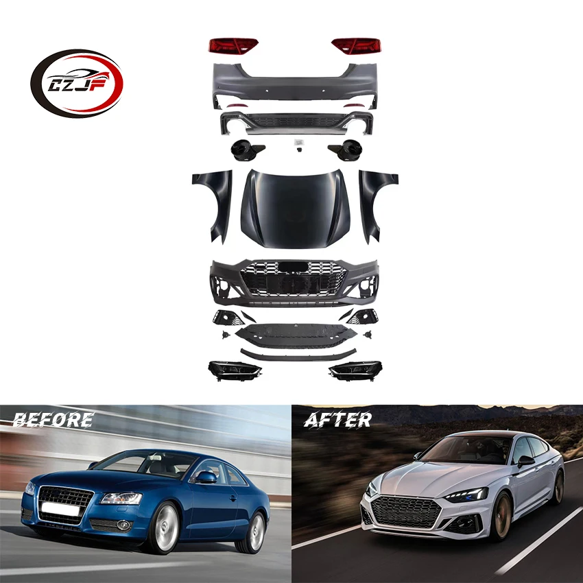 CZJF Hot Selling Car Rear Bumper Lip Grille Body Kit For  A5 2008 2009 2010 2011 2012 2013 2014 2015 2016 UP RS5 2021