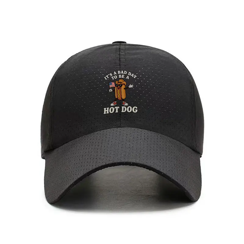 Bad Day Hot Dog Quick Dry Baseball Cap Adjustable Outdoor Sports Hat