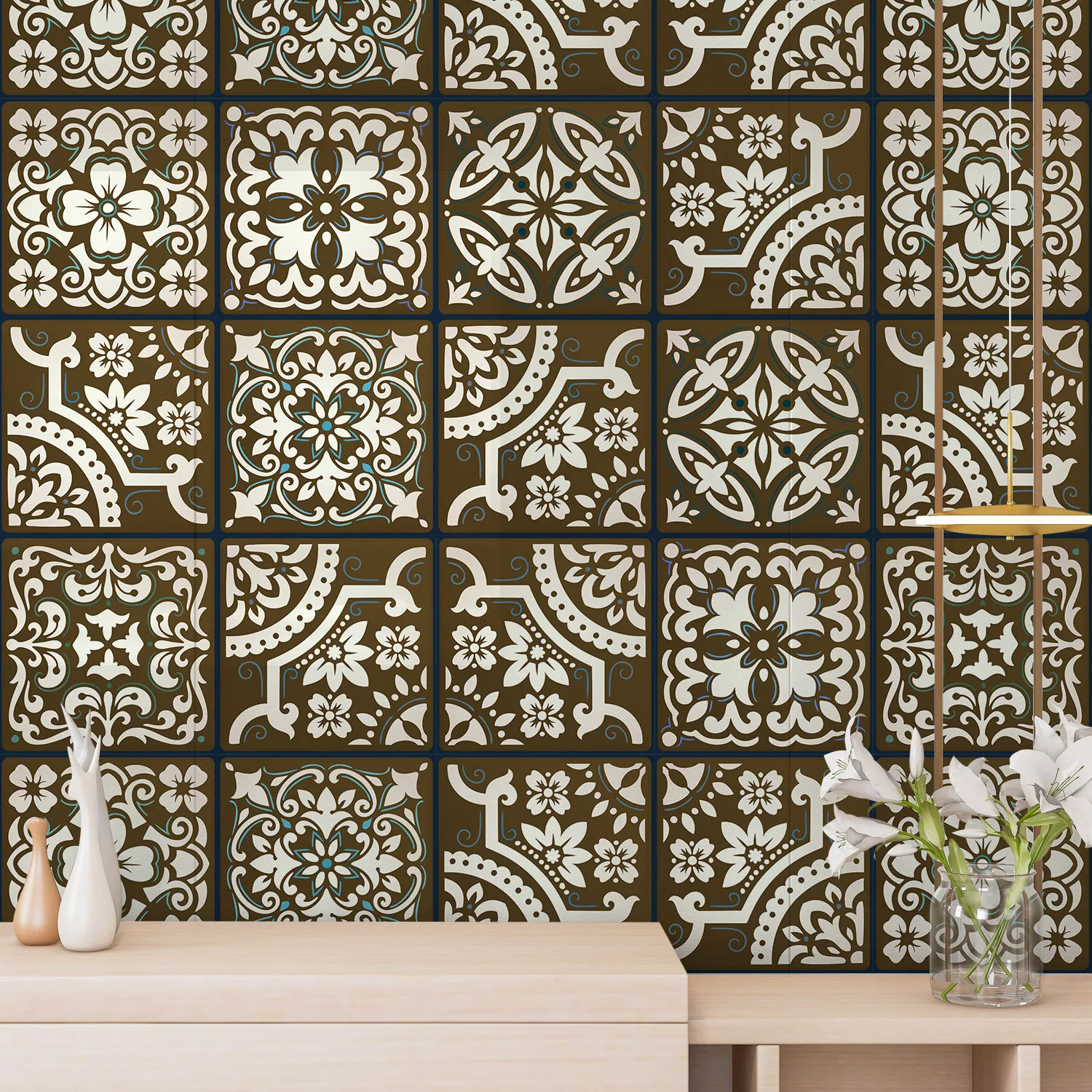 Alwayspon Tile Sticker Peel and Stick Vinyl Wall Decals, Self Adhesive Tile Backsplash for Kitchen and Bathroom