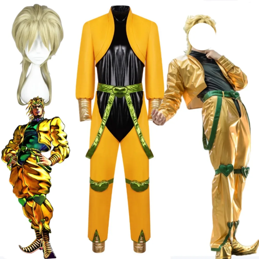 

JoJo Bizarre Adventure Dio Brando Yellow Coat Cosplay Costume with Accessories Full Set Unisex Adult Halloween Comic Con Outfit