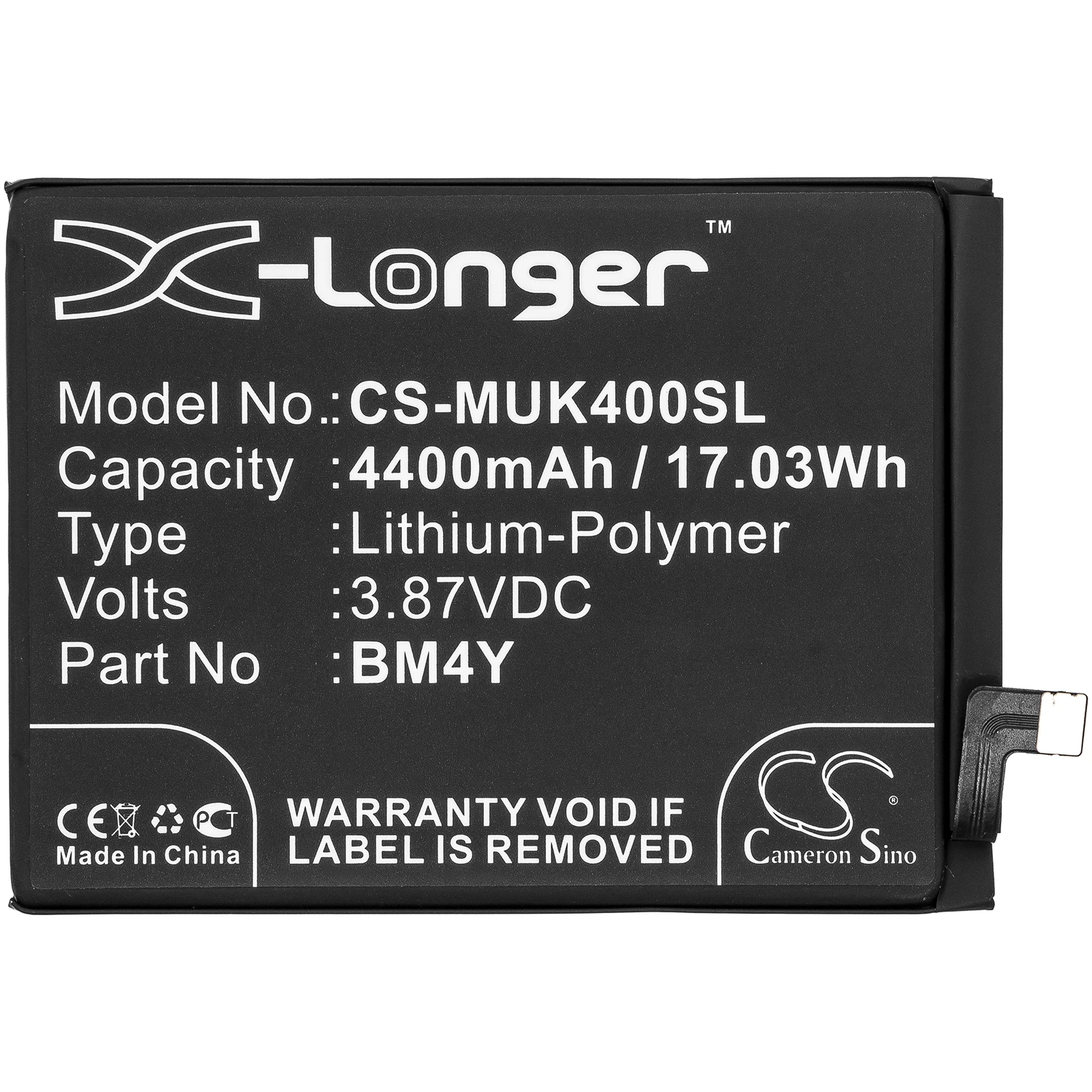 Cameron Sino 3.87V 4400mAh Mobile SmartPhone Battery BM4Y for Xiaomi Mi 11X 5G, Poco F3 5G, Mi 11i 5G, Mi 11X Pro 5G, M2012K11I