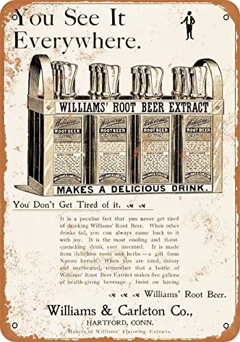 9 x 12 Metal Sign - 1899 William's Root Beer Extract - Vintage Look