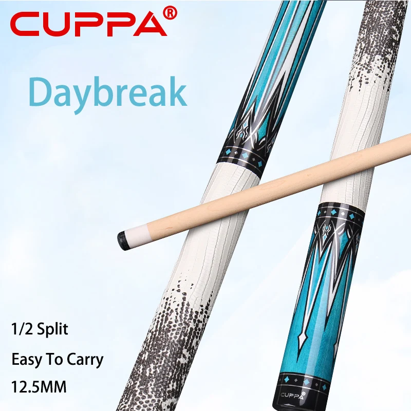 

New High Quality Cuppa Daybreak Pool Cue 12.5mm Tip Size Maple Shaft Slow 8 Tooth Joint Piano Finish Grip Pool Cue Stick