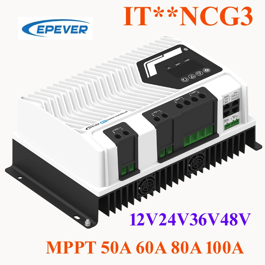 EPEVER New MPPT Solar Charge Controller 100A 80A 60A 50A 12v 24v 48v Auto with DC load function IT10420NCG3 IT6420NCG3 IT5420NCG