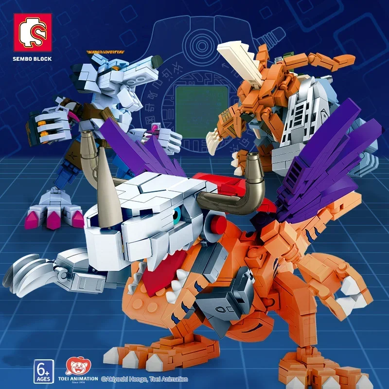 Digital Monster Adventure Model Building Blocks Brick Kit Digimon Agumon Garudamon Metal Greymon Figure Set Cartoon Toy Kid Gift