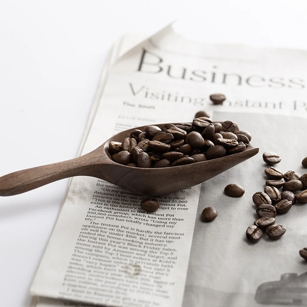 

Wooden Coffee Bean Shovel Kitchen Utensils Tea Spoon Scooper Smooth No Burr Clean Reusable Practical Coffee