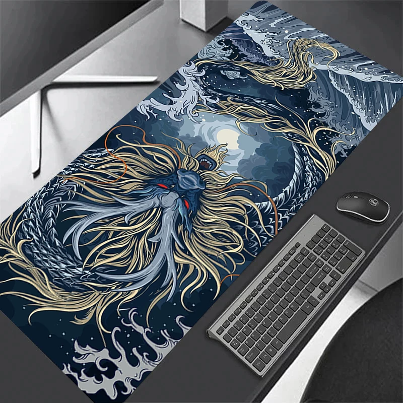 Laptop Dragon Mouse Pad Japanese Anime Game Keyboard Rubber Pad Office Desktop Qinglong Mousepad XXL Non-slip Carpet PC Desk Mat