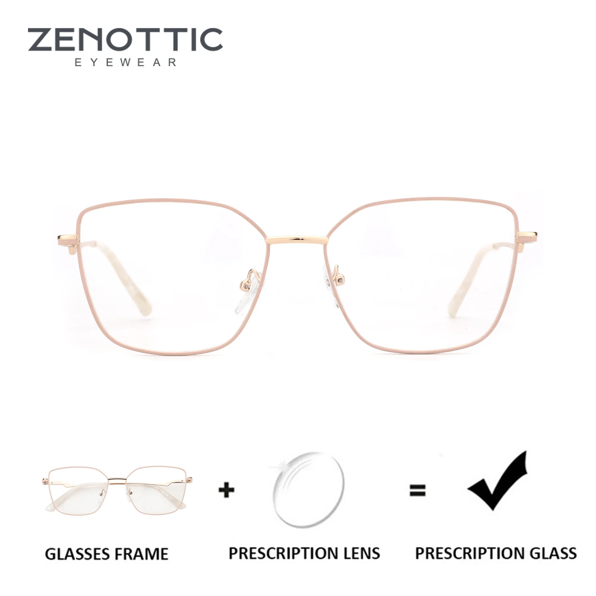 

ZENOTTIC (размер L) металлические градуированные фотохромные мультифокальные очки модные линзы для близорукости с бабочками женские