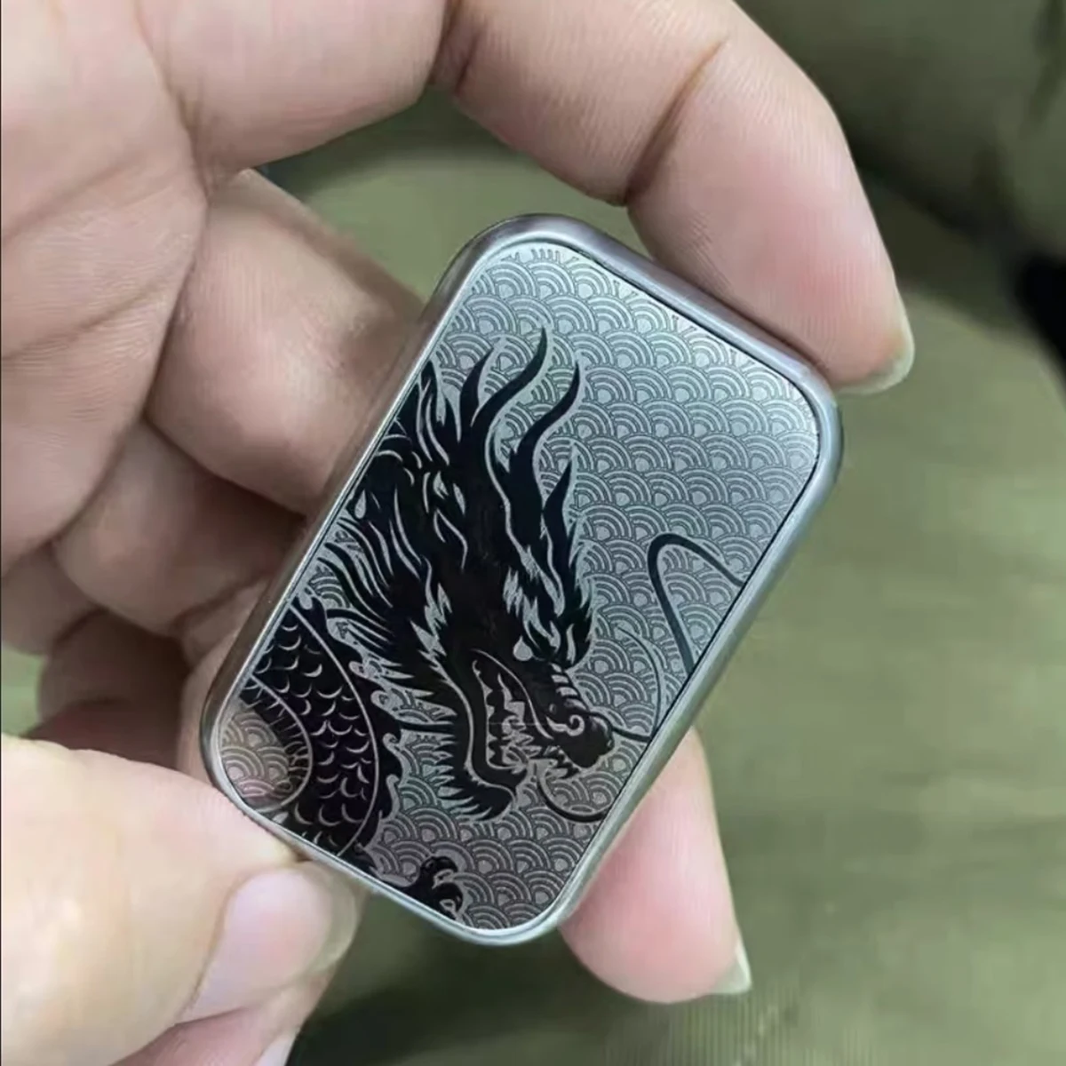 Dragon Pattern EDC Fidget Infinite Slider Metal Magnetic Haptic Push Slider Stress Relief  ADHD Anxiety Finger Spinner For Adult
