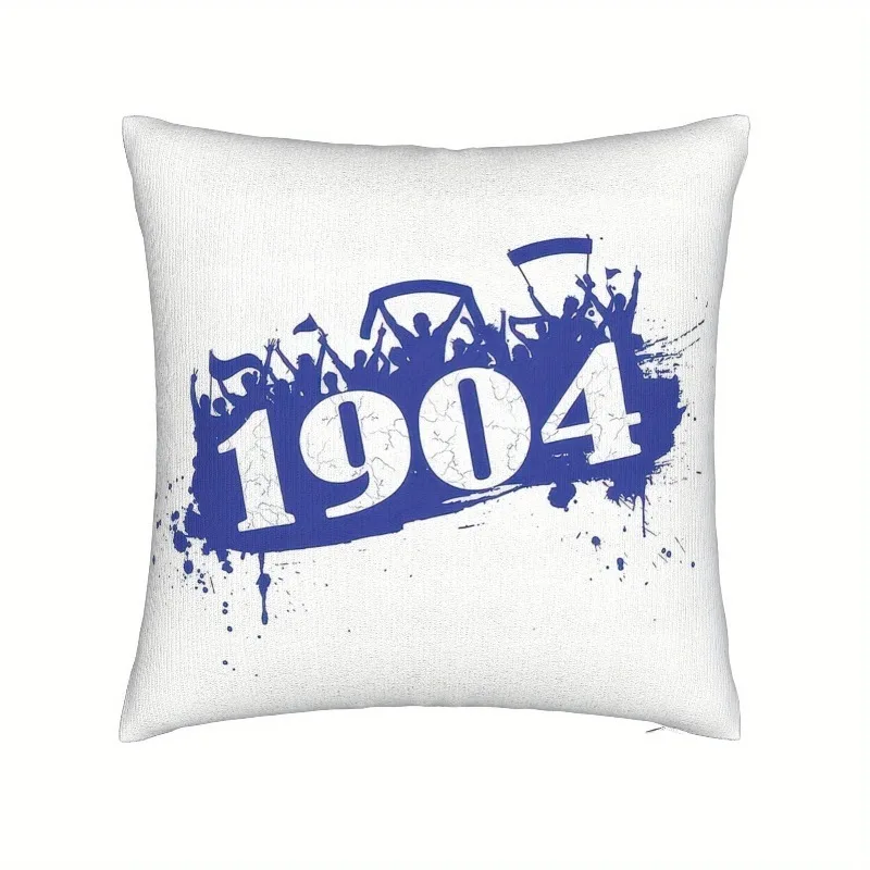 Vintage Football Fan Pillow Cover Retro Crowd Art Decorative Cushion Case 18x18 Inch, Zippered Machine Washable for Living Room