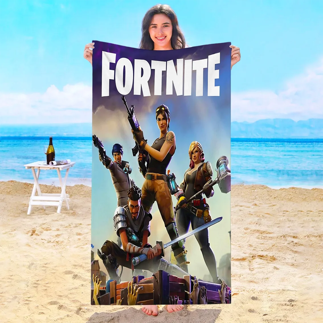 Game F-Fortnites Beach Towel Hotel Towels Bathroom Sauna Spa Playa Travel Swimming Pool For Home Baby Bath Microfiber Gym Shower