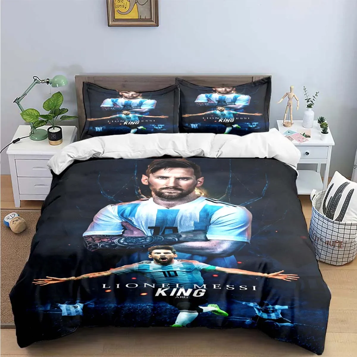 FashionFootball Star R-Ronaldo Printing Bedding Set Duvet Cover Comforter Bed  Youth Kids Girl Boys Luxury Birthday Gift