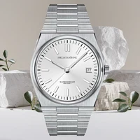 2025 SPECHT & SOHNE, nueva correa de goma, relojes de cuarzo a la moda para hombres, reloj de acero inoxidable, cristal de zafiro luminoso azul hielo 5BAR