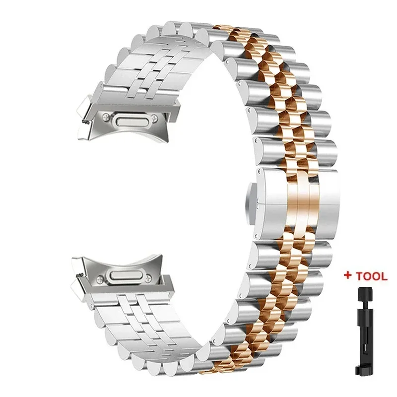 Pulseira de aço sem lacunas para Samsung Galaxy Watch 6 Classic 43 47mm Metal Quick Fit Band para galaxy watch 7/6/5/4 40mm 44mm 5Pro 45mm
