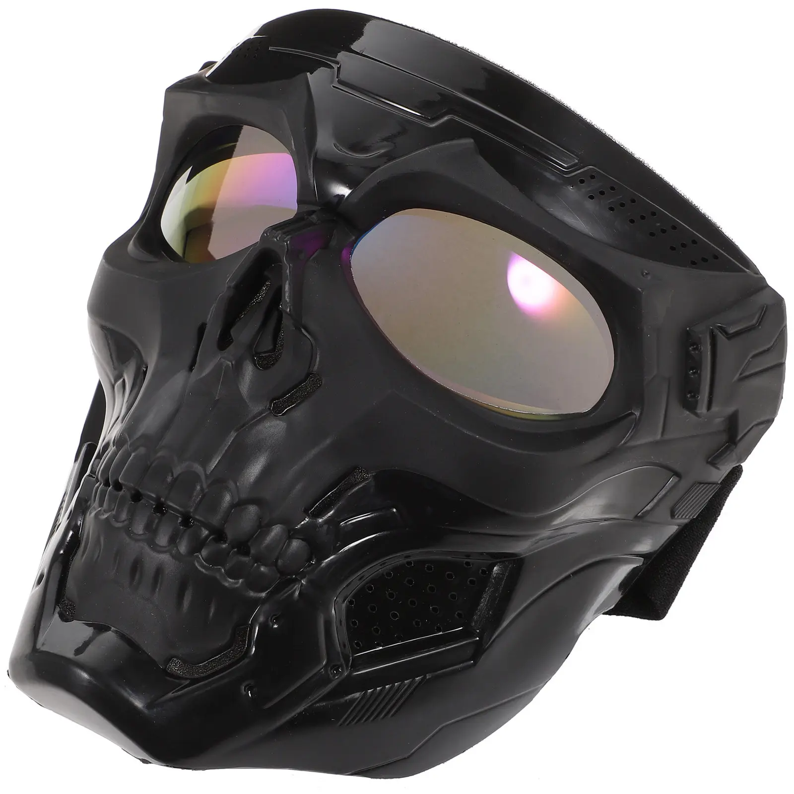 Skull Goggle Mask Motorcycle Goggles Riding Mask Anti-Uv Impact Resistant Adjustable Strap for Men Cosplay Halloween Carnival