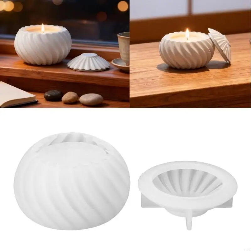 Holder Silicone Mold Jewelry Storage Box Mold with Lid Tealight Holder Mold for Epoxy Resin Casting X3UC