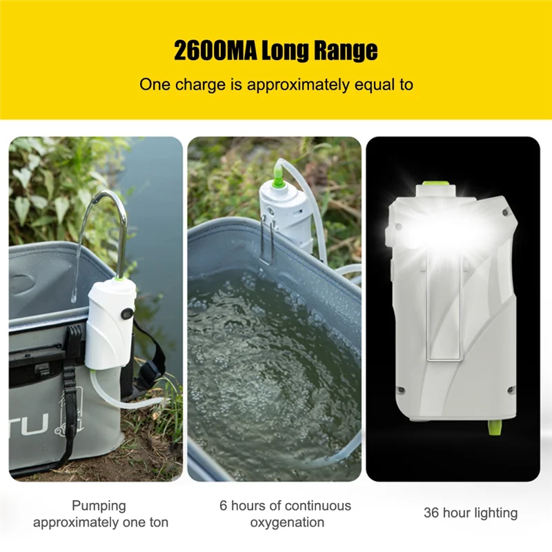 

【Must-Haves】3 In 1 Outdoor Fishing Oxygenation Air Pump USB Intelligent Sensor Water Oxygen Pump Portable Smart LED Light Easy T