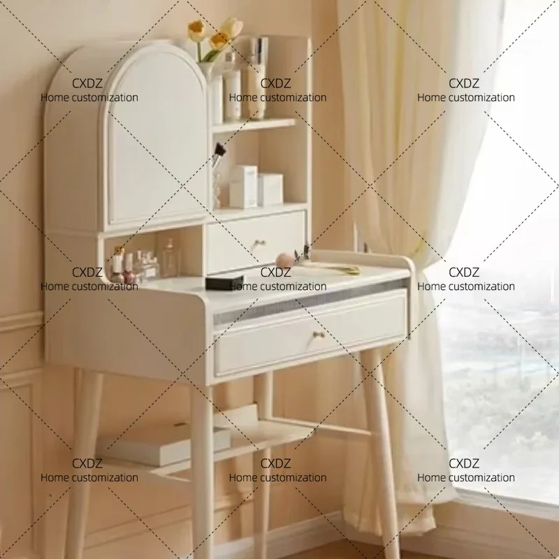 XX Dressers Vanities Bedside Table Dressing Table White Cream Wind Bedroom Mirror Storage Cabinet Vanity Makeup Vanity Makeup