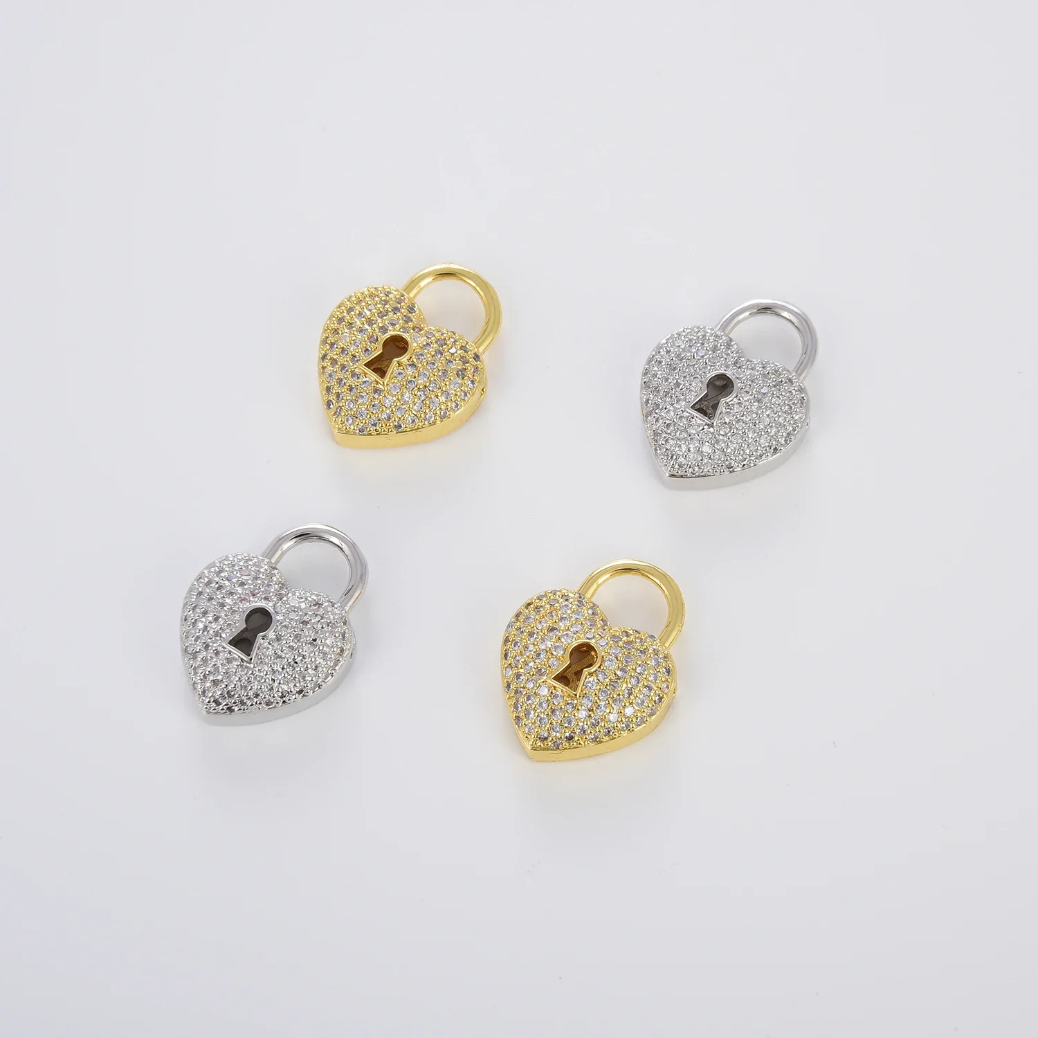 Keychain Lobster Clasp for Necklace Jewelry Charms Making supplies DIY Bracelet Chains Zircon Accessories Round Heart Lock Shape