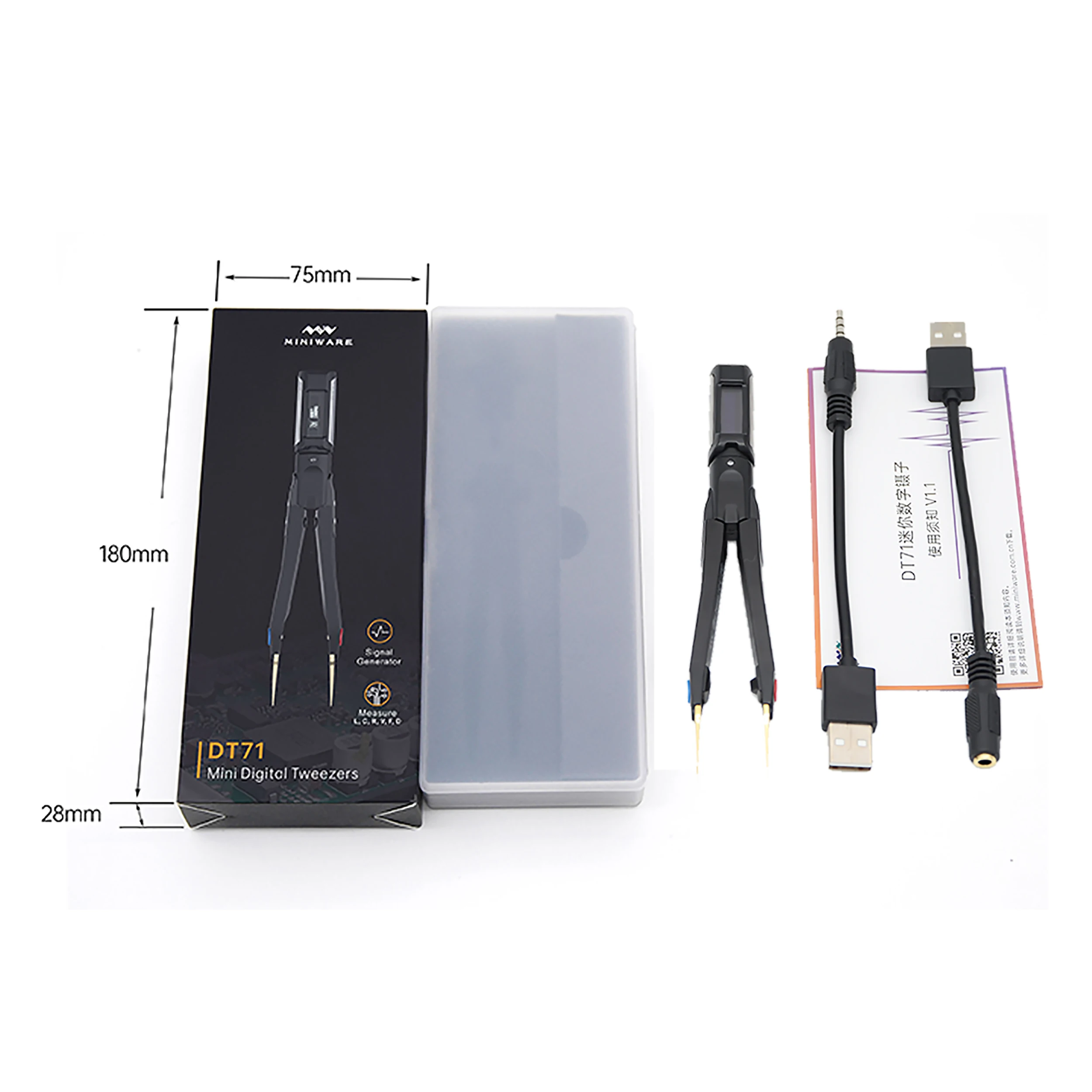 Imagem -06 - Nova Pinça Inteligente Digital Portátil Dt71 Medidor Lcr Gerador de Sinal Ferramenta de Depuração e Reparos com Tela Oled